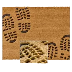 PVC / Vinyle Backed Rubber Embossed Coir Tufted Mat